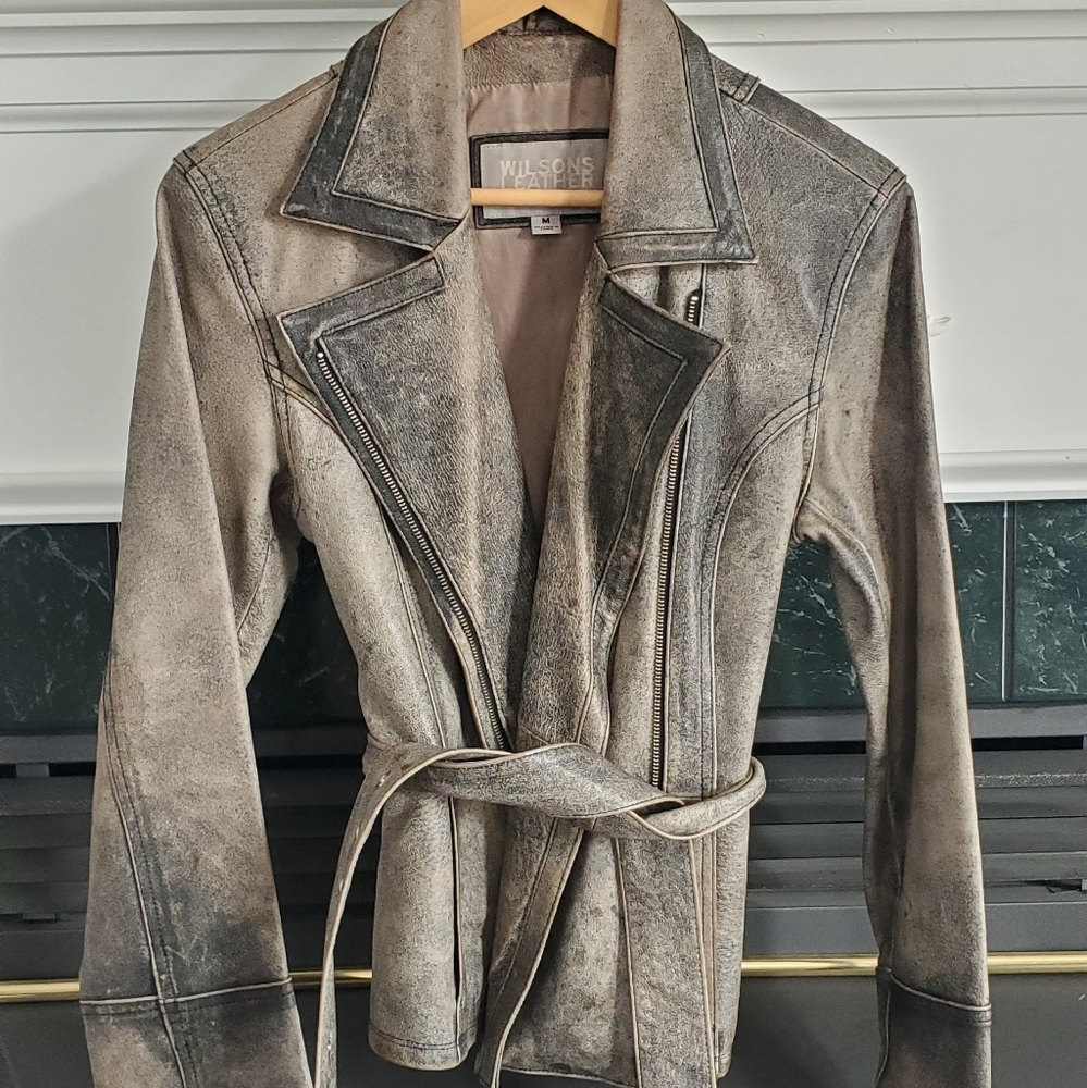 SOLD Distressed Leather Jacket